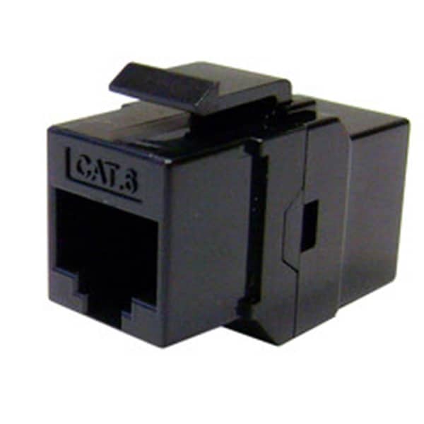 Cable Wholesale Cat 6 Keystone Inline Coupler Black RJ45 Female 326-220BK - main